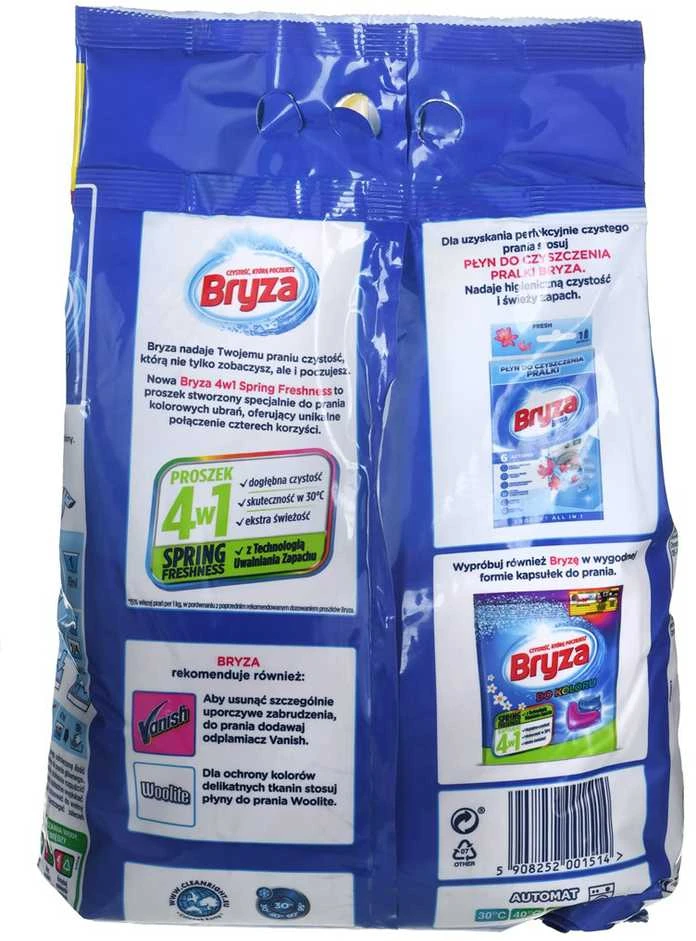 Bryza 4w1 SPRING FRESHNESS skalbimo milteliai spalvotiems audiniams 4,55 kg