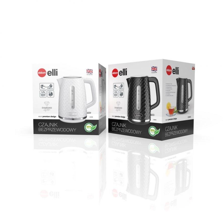 Elektrinis Virdulys - Eldom ELLI, Talpa 1,7 L, Galia 2200 W, Juodas