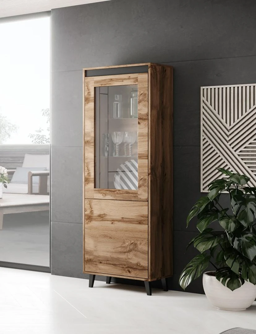 Cama Meble Spinta - Nord 60x38x182,5 Cm Ąžuolo Wotan/antracito