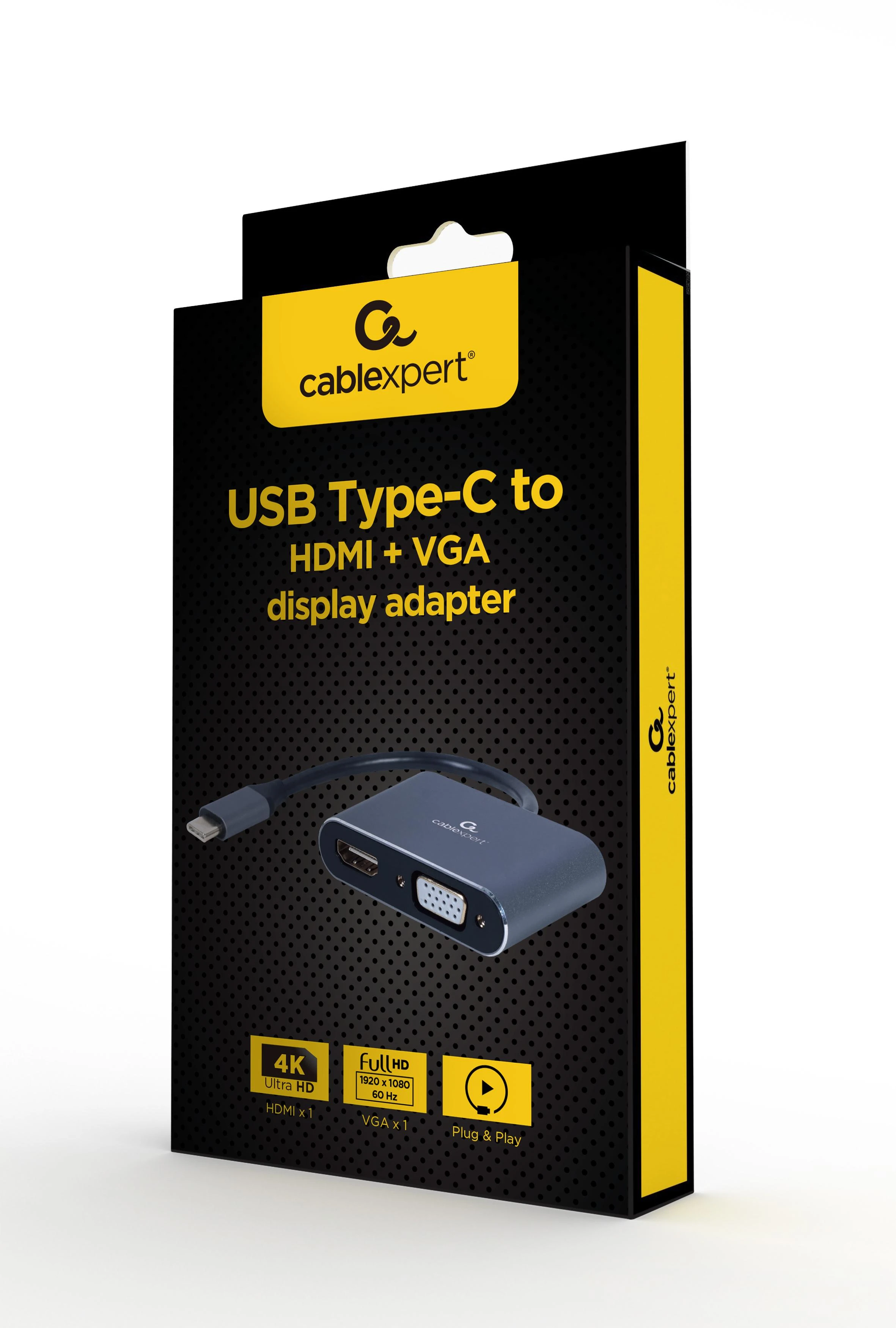Gembird USB-C į HDMI/VGA adapteris pakuotėje