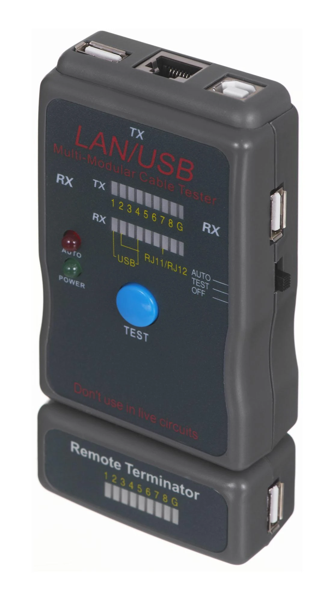 GEMBIRD NCT-2 Gembird kabelių testeris RJ-45, RJ-11, UTP, STP, USB AA/AB