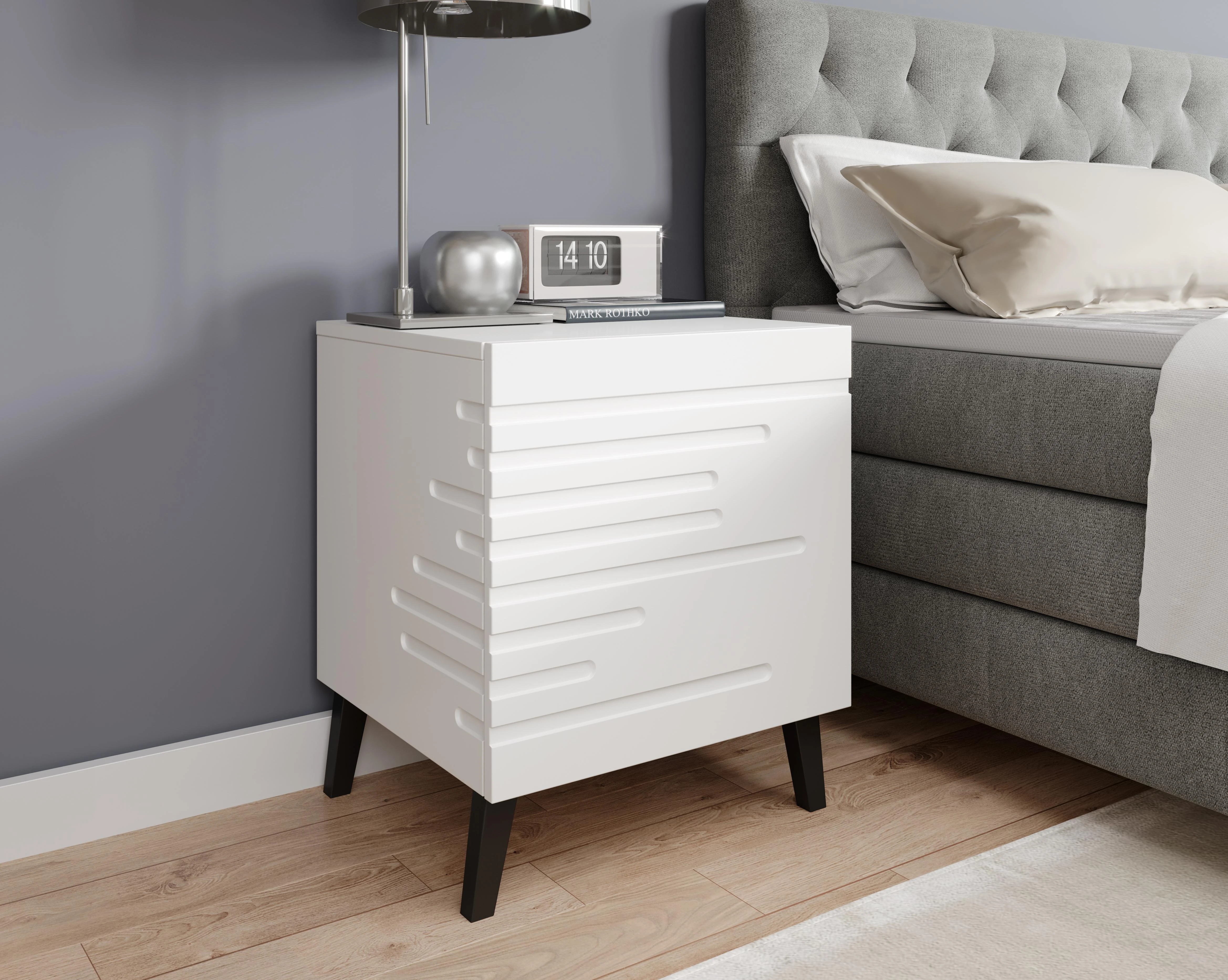 Cama Meble Naktinis Staliukas - Cama Nova 44x40x52, Matinis Baltas