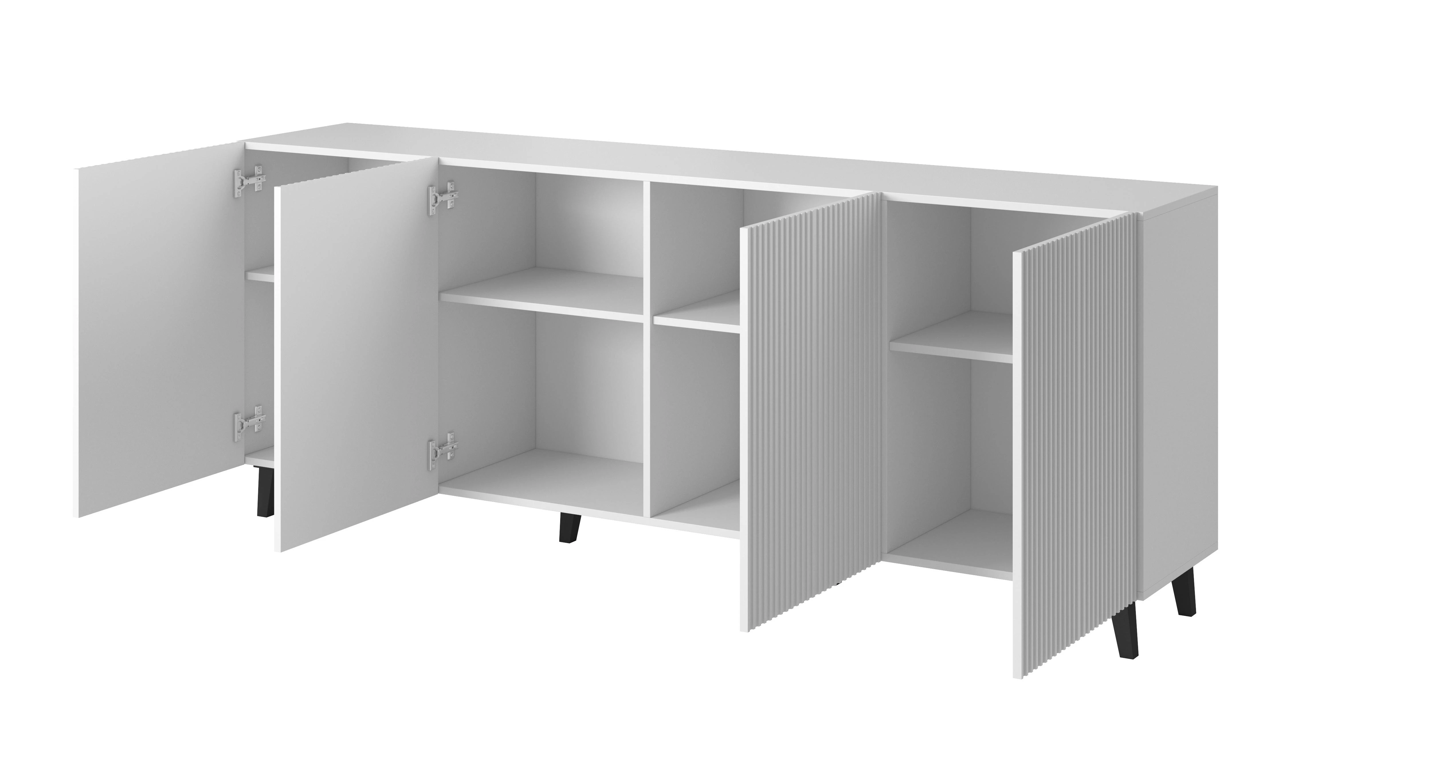 Cama Meble Komoda - Pafos 200x42x82, Balta Matinė