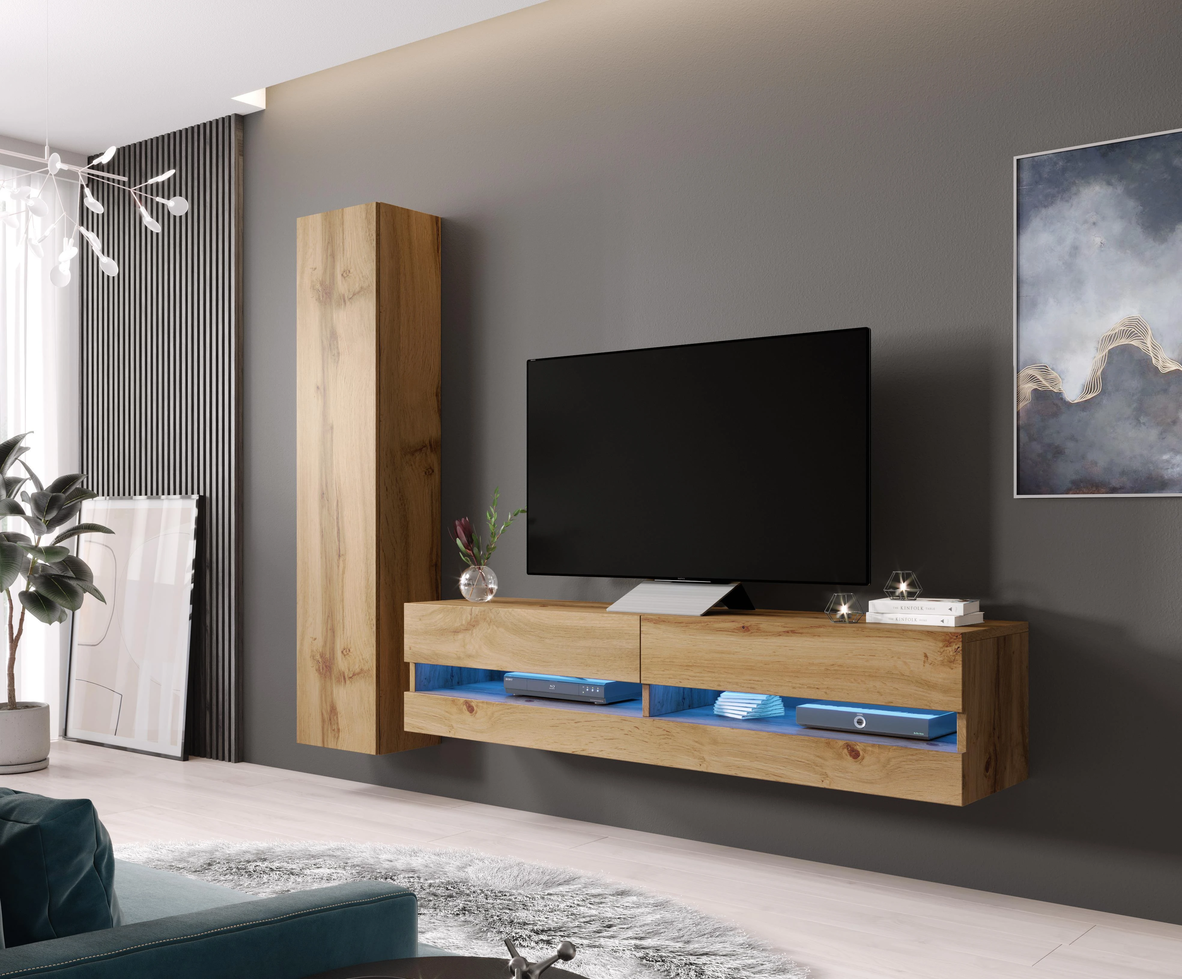 Cama Meble Sieninė lentyna VIGO '180', 180/40/30, (spalva: Votan ąžuolas) aprašymas - Prekės nuotrauka