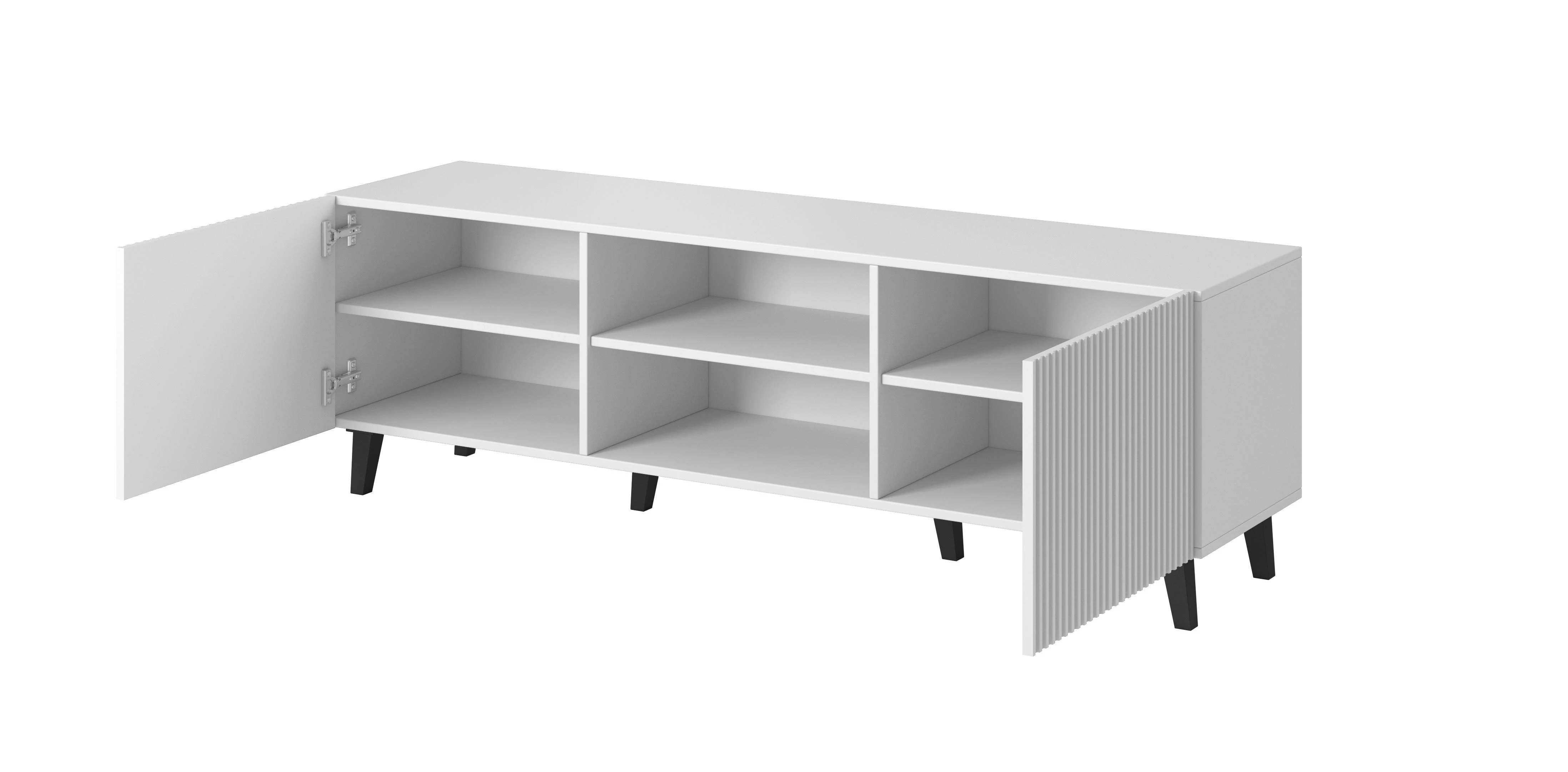 Cama Meble Televizoriaus Spintelė - Pafos 150x42x52 Balta Matinė