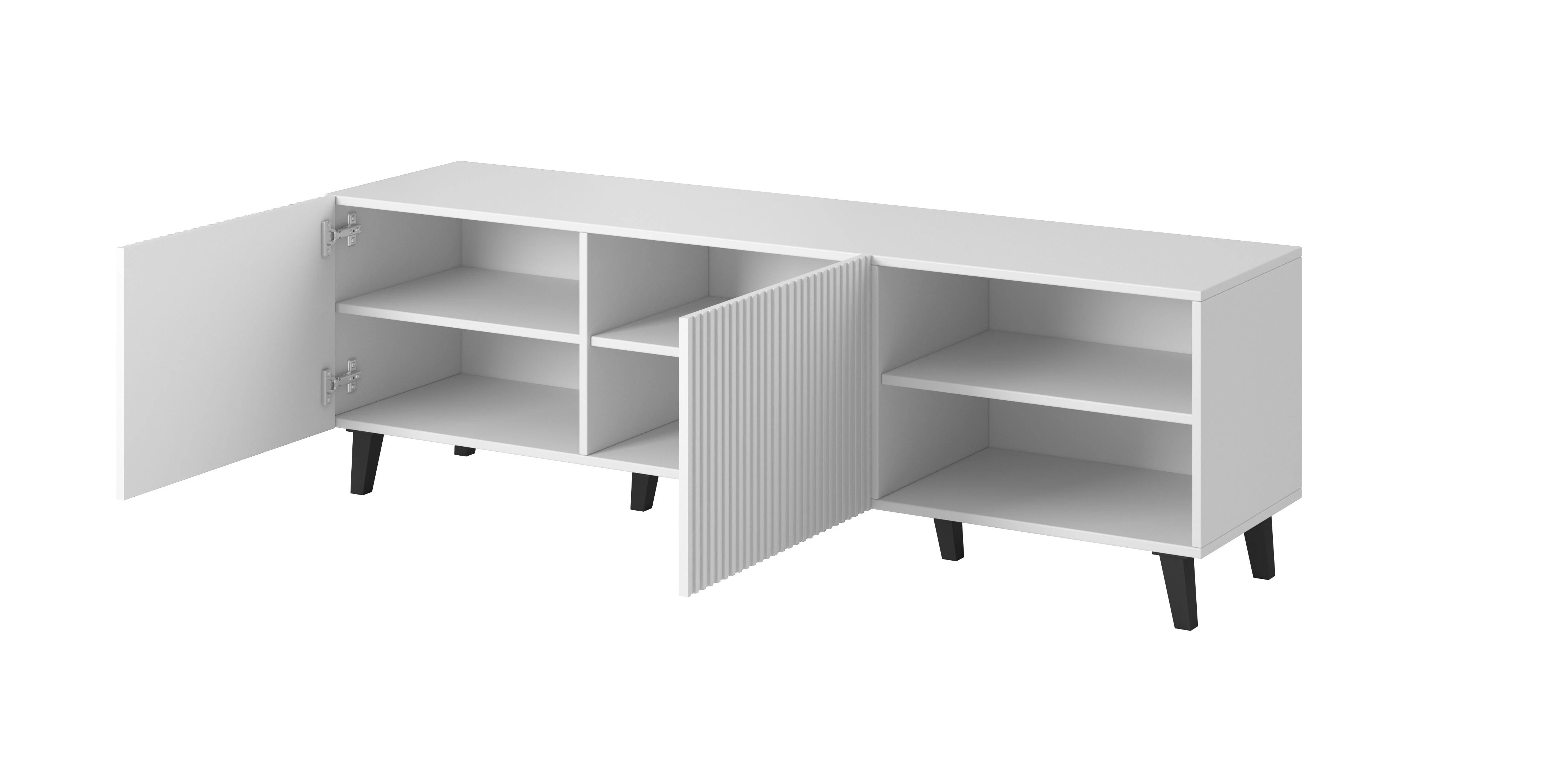 Cama Meble Televizoriaus Spintelė - Pafos 150x42x52 Balta Matinė