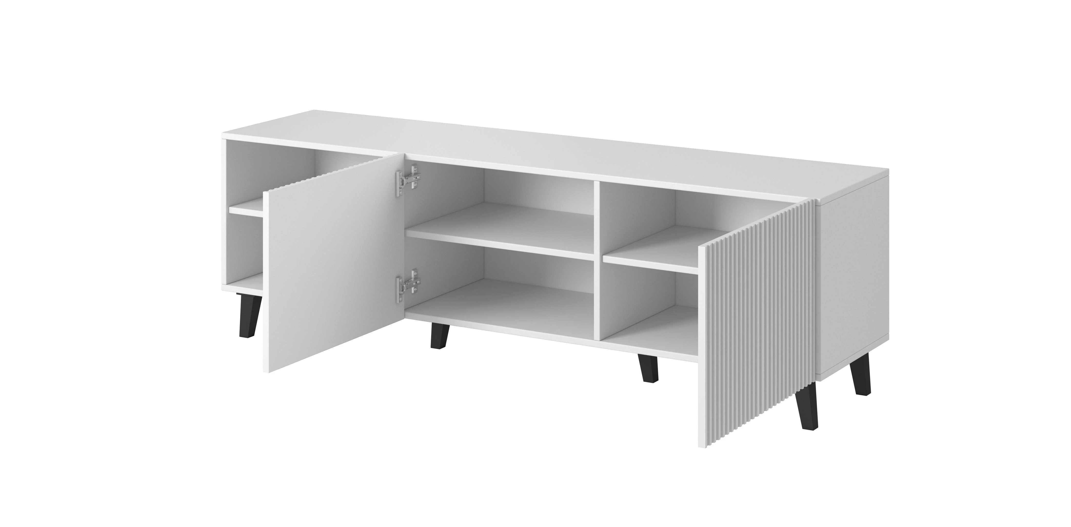 Cama Meble Televizoriaus Spintelė - Pafos 150x42x52 Balta Matinė