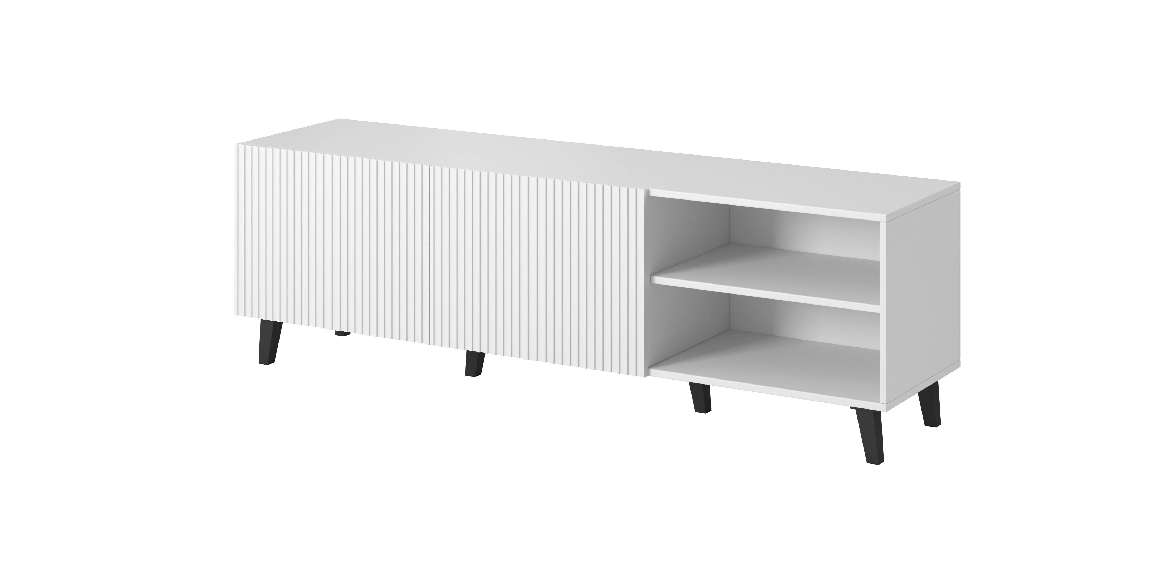 Cama Meble Televizoriaus Spintelė - Pafos 150x42x52 Balta Matinė