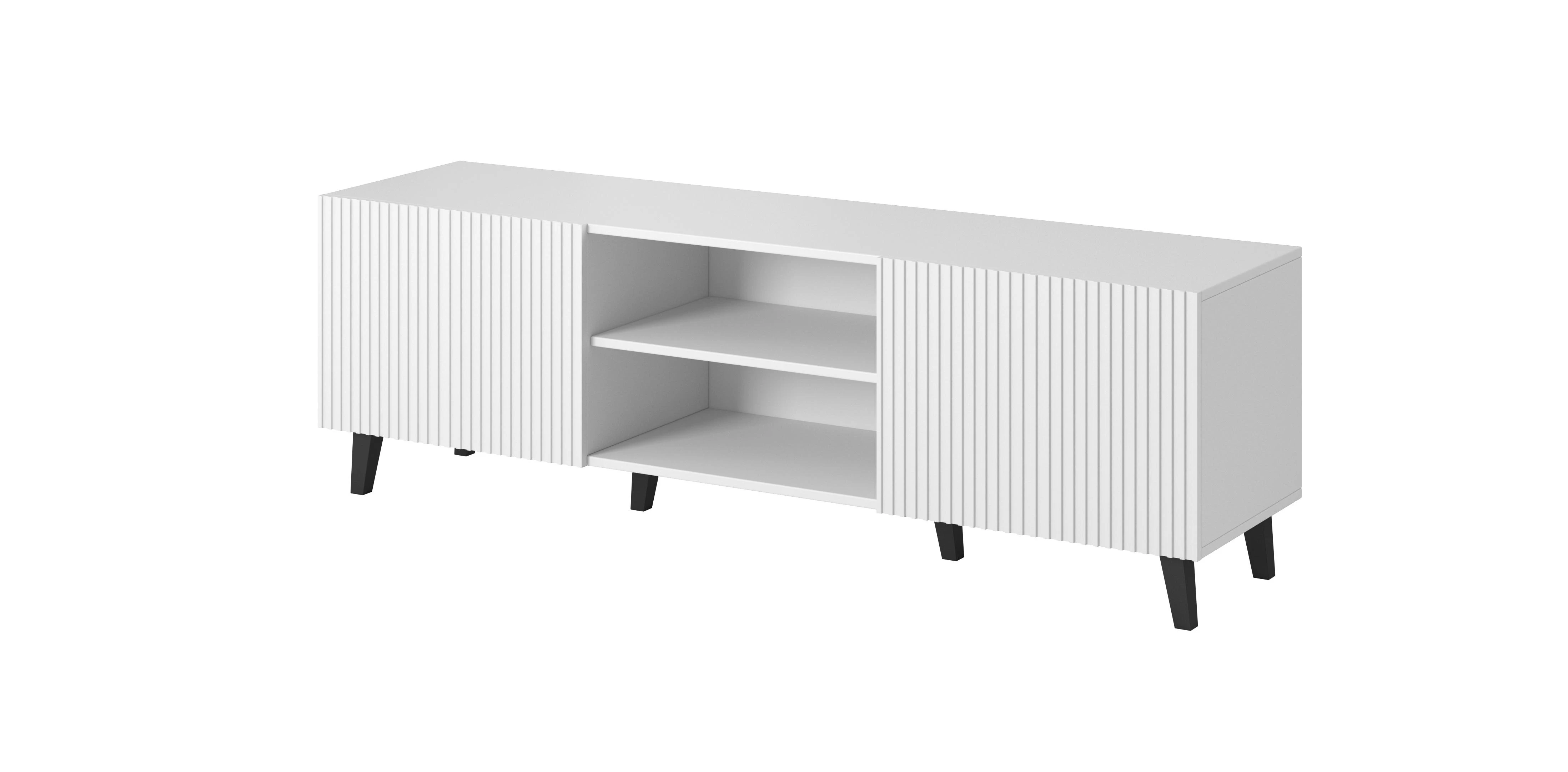 Cama Meble Televizoriaus Spintelė - Pafos 150x42x52 Balta Matinė