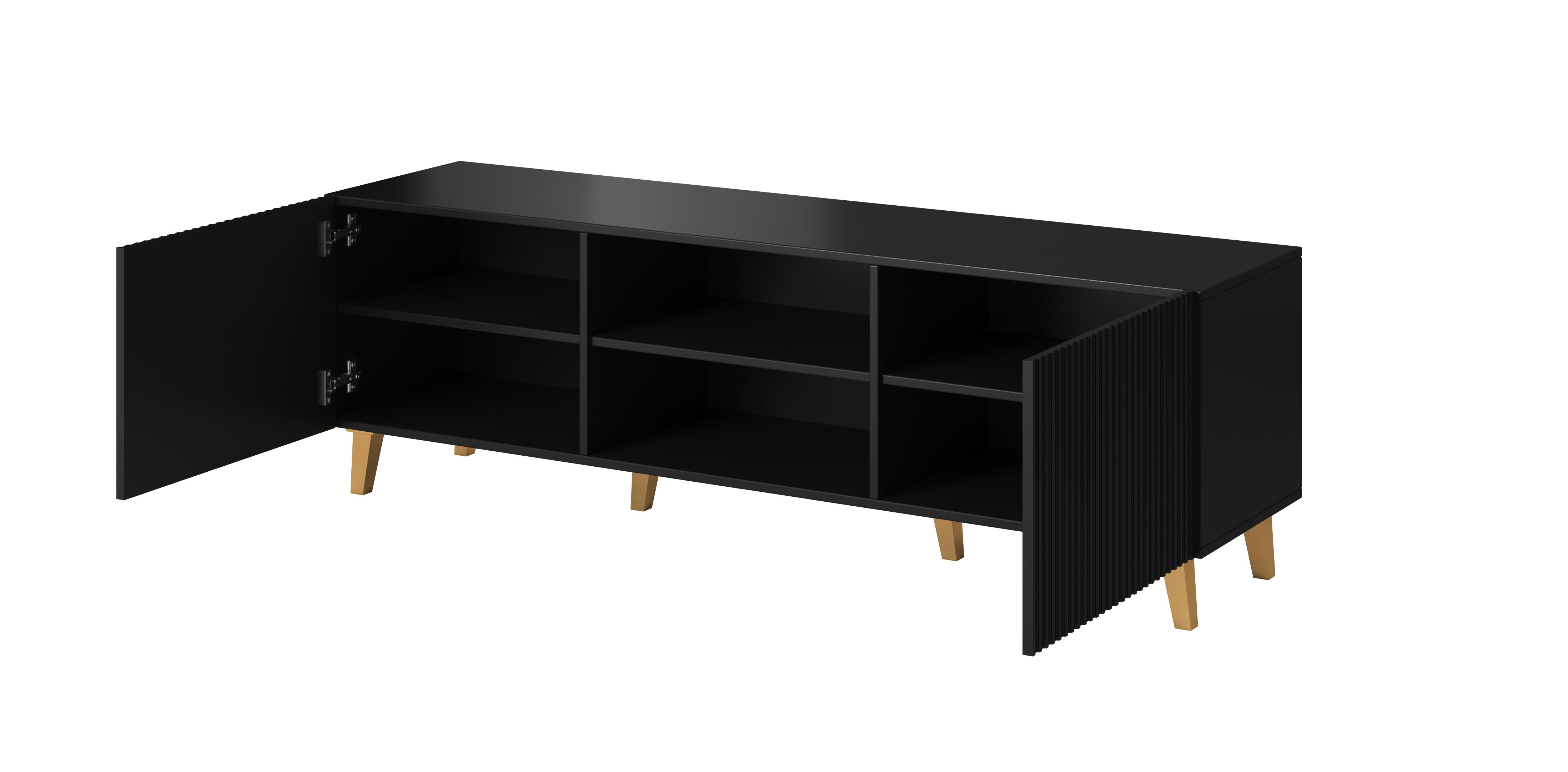 Cama Meble TV Spintelė - Pafos 150x42x52, Juoda Matinė