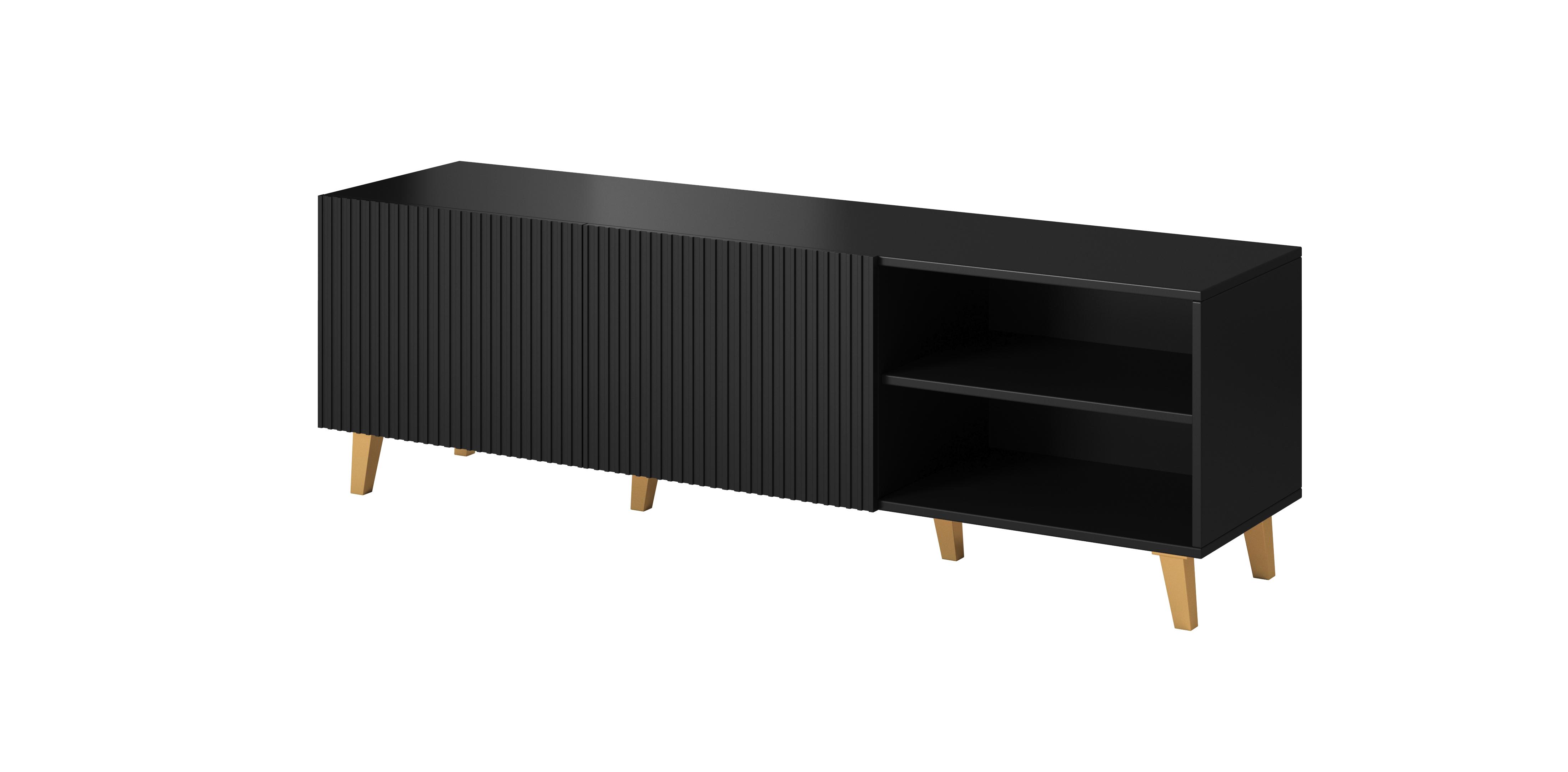 Cama Meble TV Spintelė - Pafos 150x42x52, Juoda Matinė