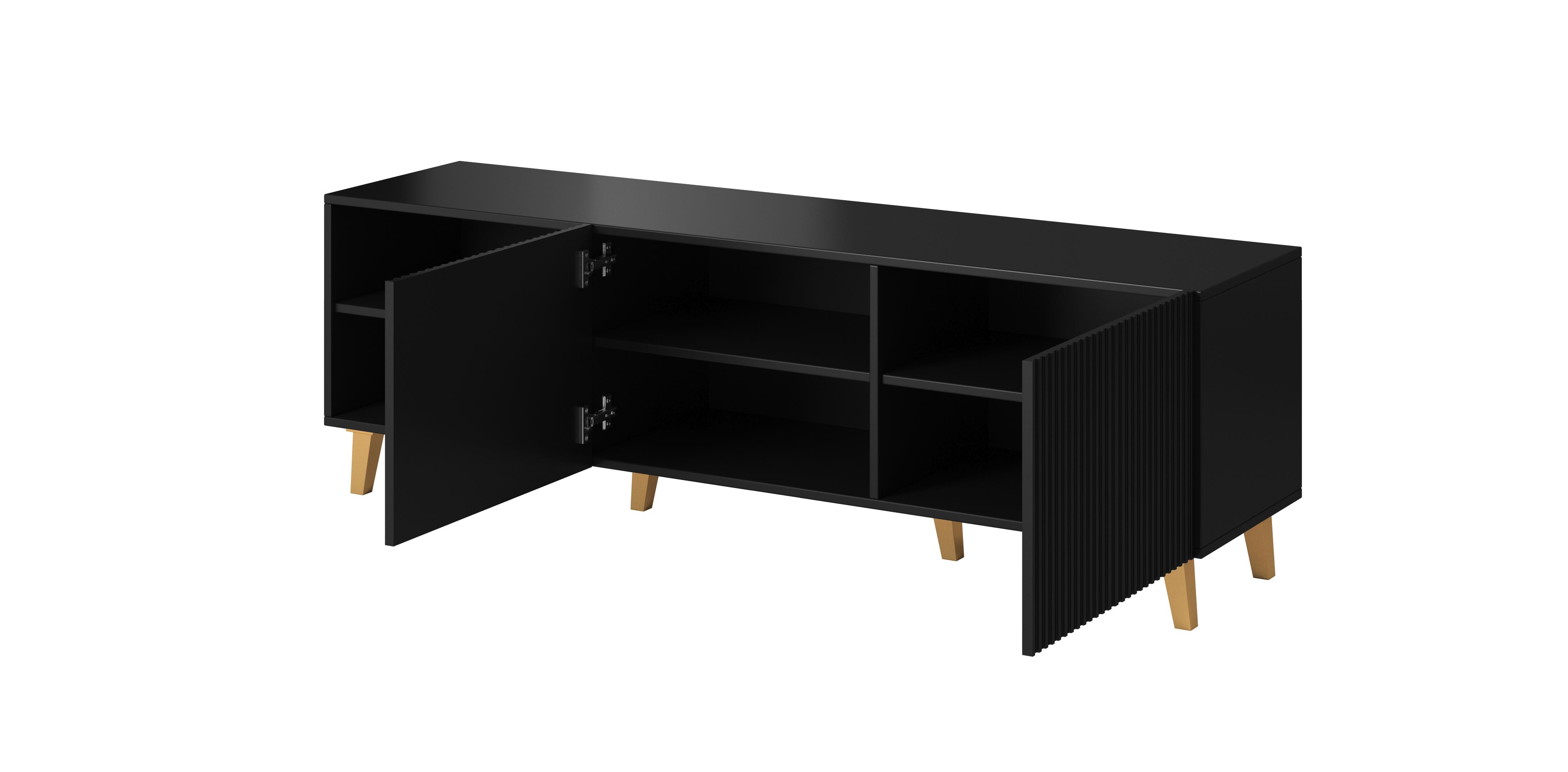 Cama Meble TV Spintelė - Pafos 150x42x52, Juoda Matinė
