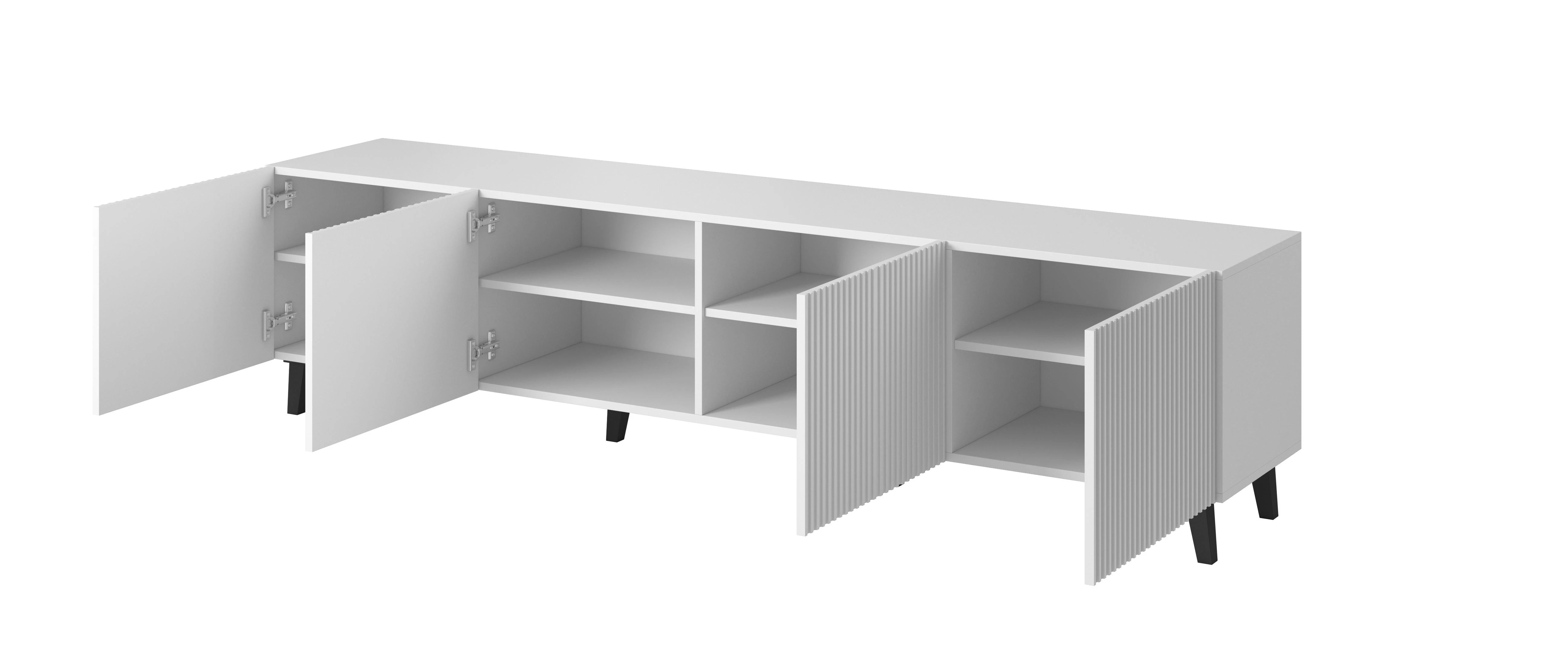 TV staliukas Cama Meble Televizoriaus Spintelė - Pafos 200x42x52, Balta
