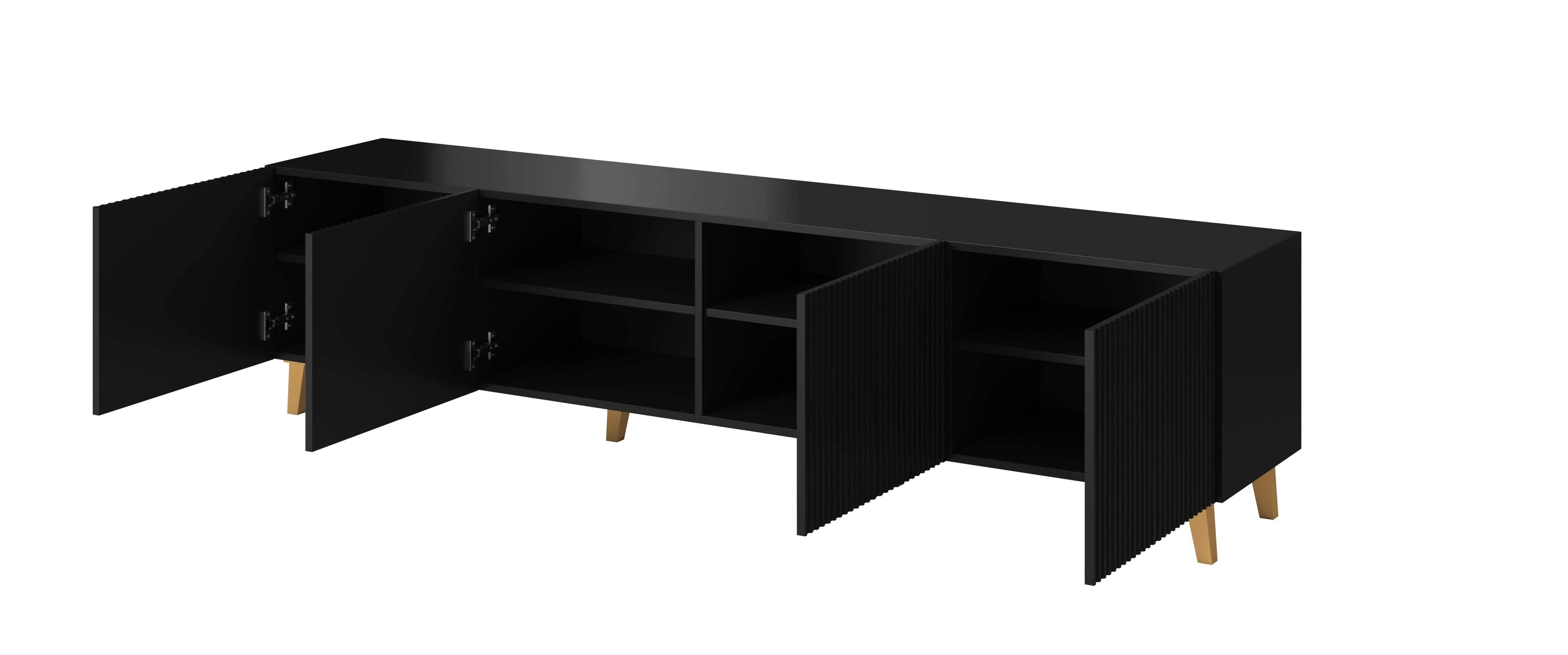 Cama Meble Televizorius spintelė - Cama Pafos 200x42x52 Juodas Matinis