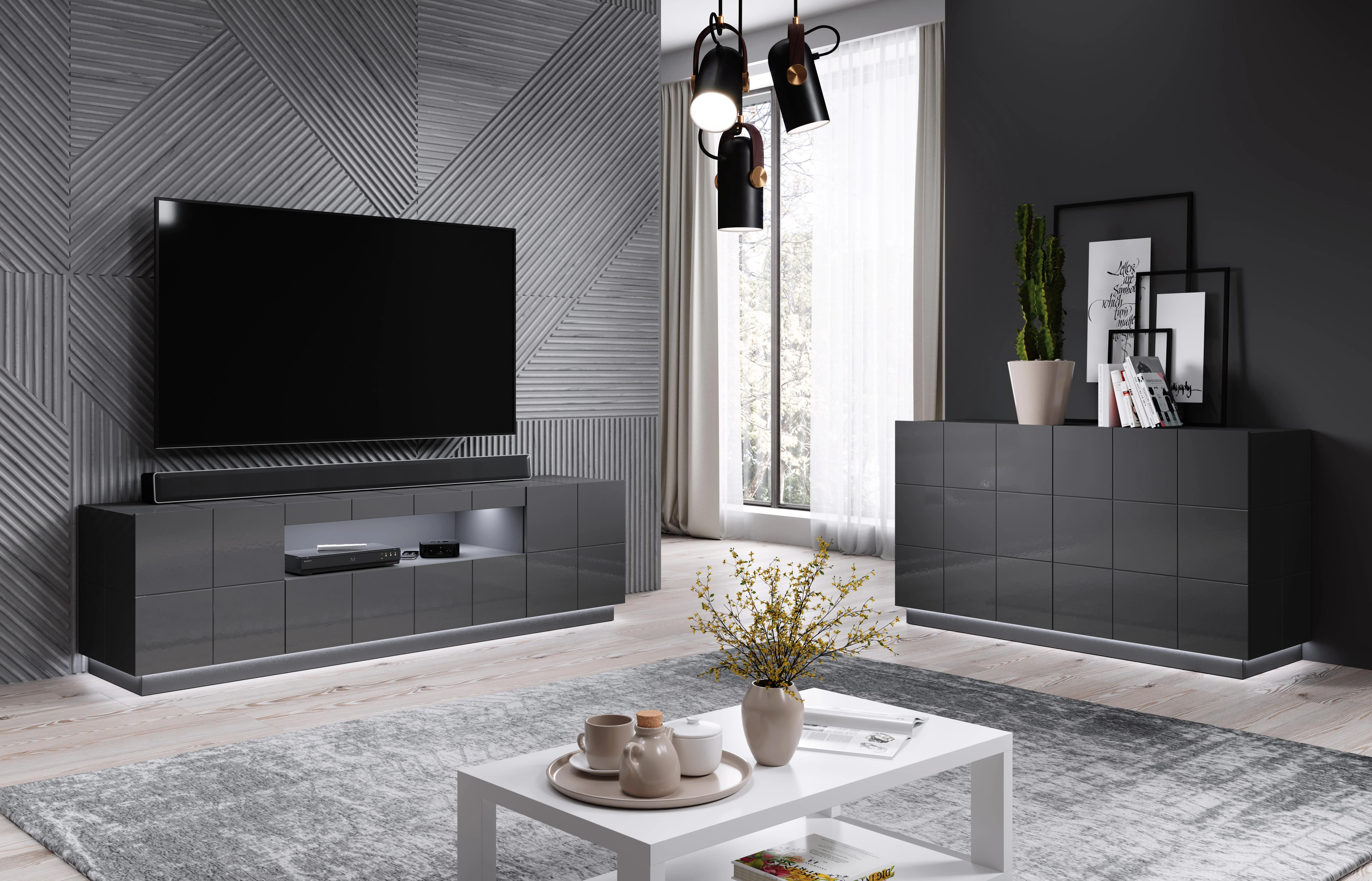 Cama Meble Indauja - Cama 2D Grafito Pilka Blizgi