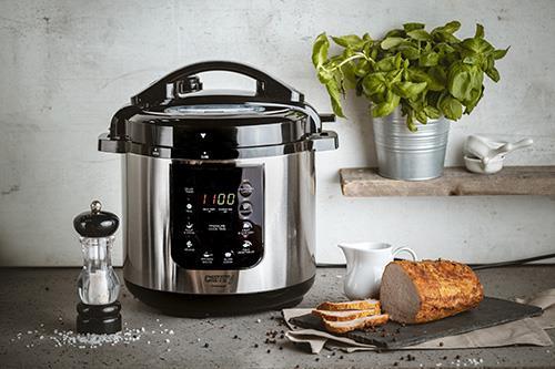 Camry | Pressure cooker | CR 6409 | 1500 W | Alluminium pot | 6 L | Number of programs 8 | Nerūdijantis plienas/Juodas
