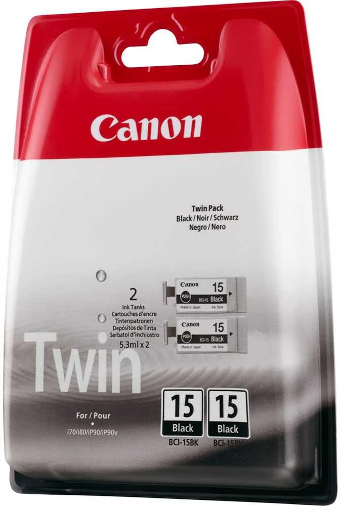 Canon BCI-15BK ink cartridge twinpack, juodas