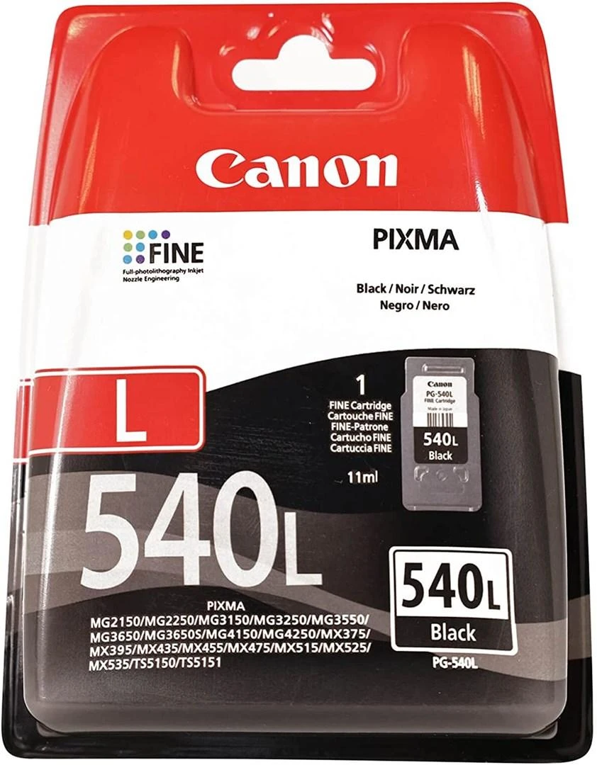 Canon PG-540L kasetė rašaliniams spausdintuvams, tinka PIXMA MX475, MX515, MX395, Juoda (300 psl)