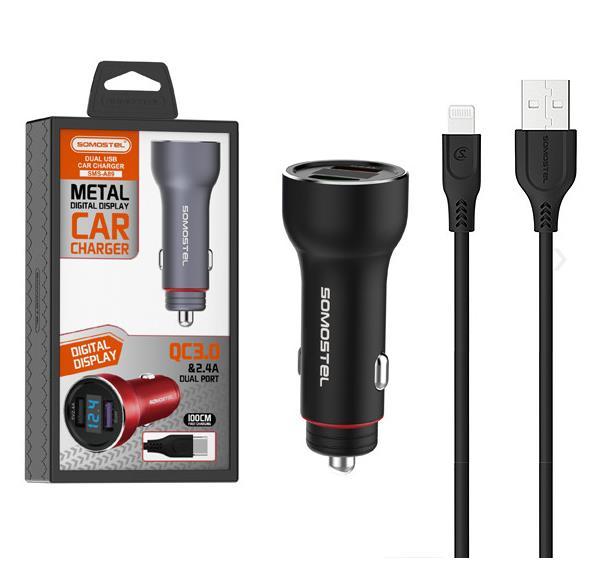 Somostel 2x USB-A 5 A įkroviklis (SMS-89 Juodas)