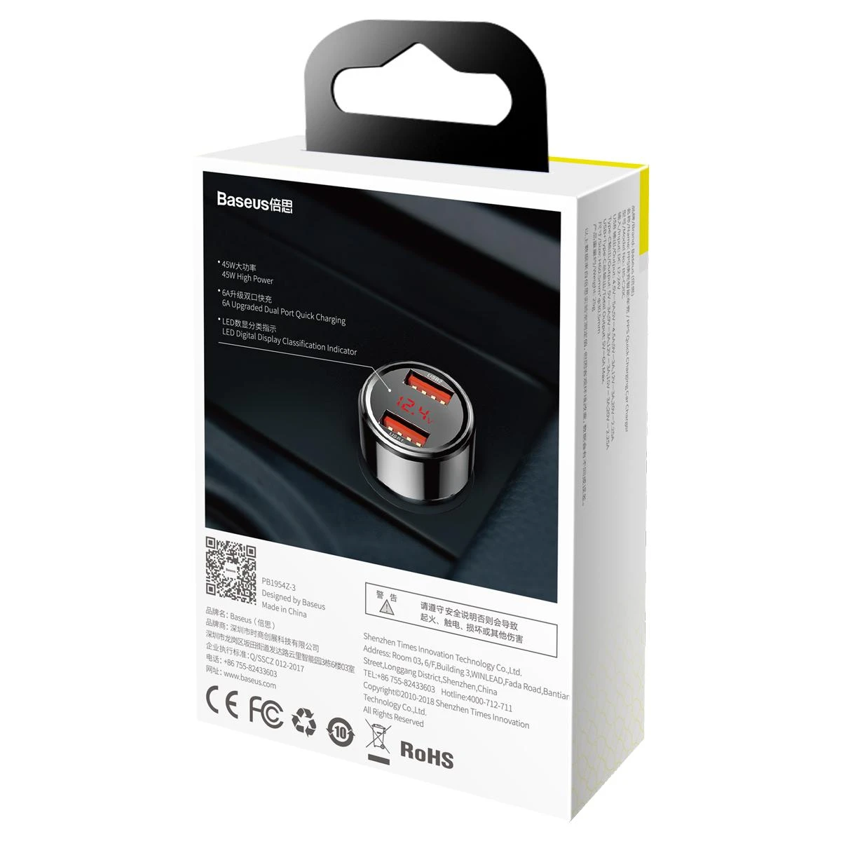 Baseus Magic automobilinis įkroviklis 2x USB QC 3.0 45W - Juodas