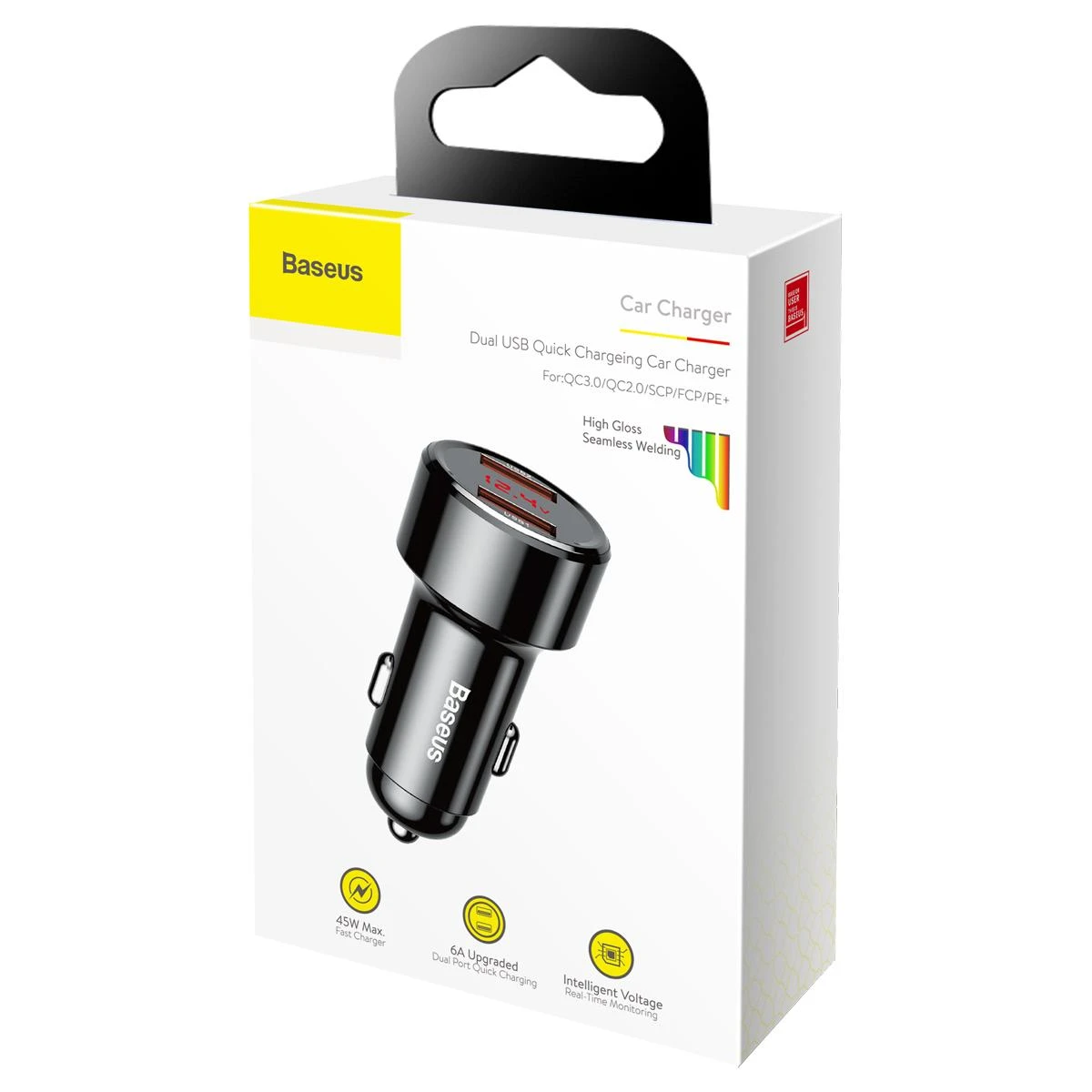 Baseus Magic automobilinis įkroviklis 2x USB QC 3.0 45W - Juodas