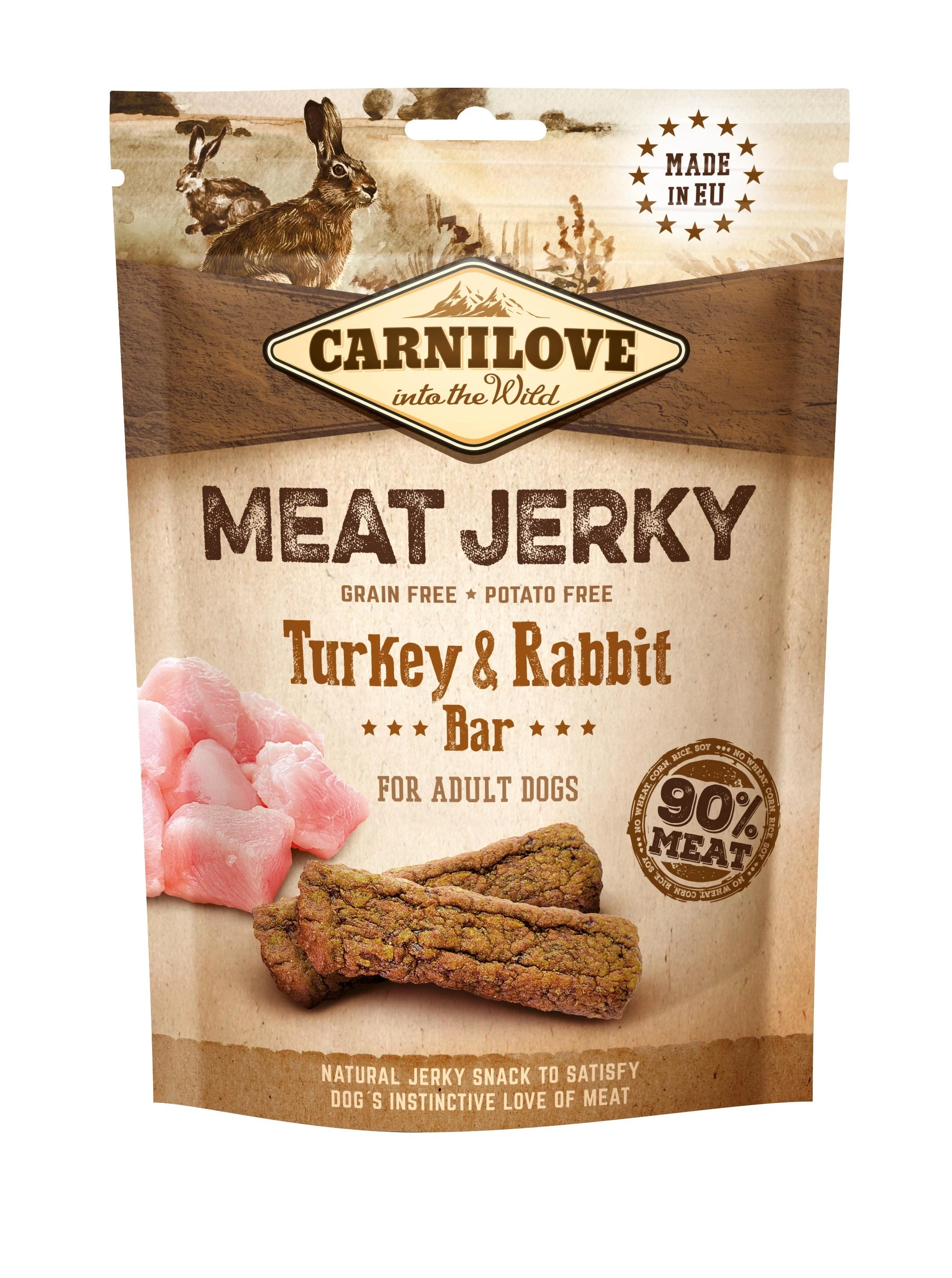 Carni Love CARNILOVE Dog skanėstas Jerky Rabbit & Turkey Bar 100 g