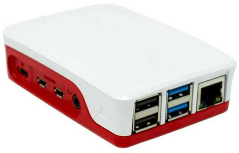 Raspberry Pi 5 korpusas su USB ir LAN jungtimis