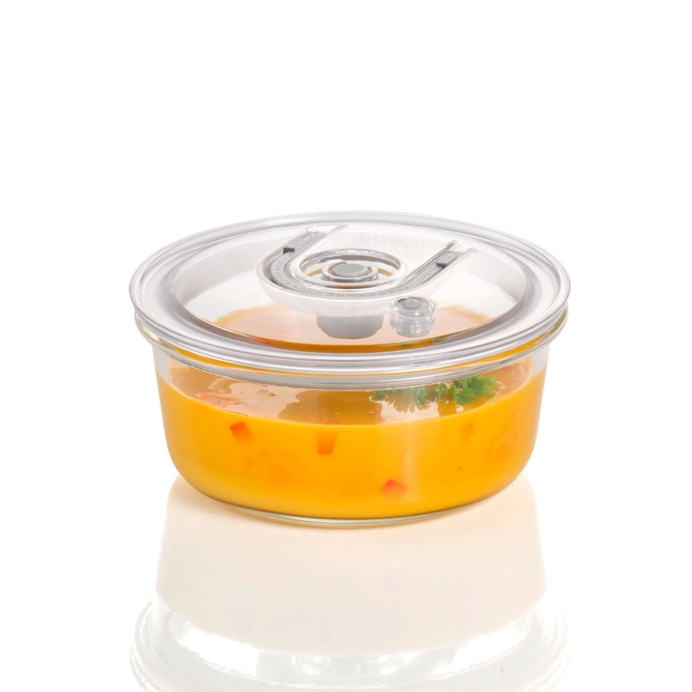 CASO VacuBoxx RL apvali vakuuminė stiklinė talpykla, 940 ml