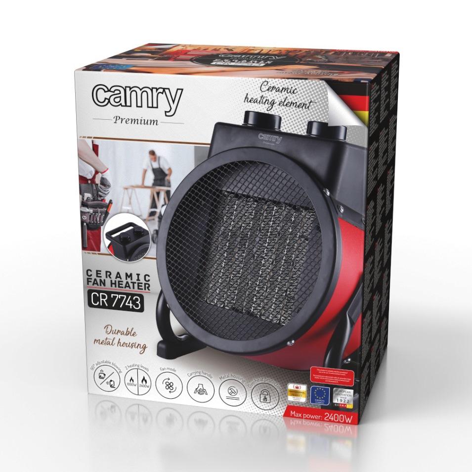 Adler Camry | Ventiliatoriaus šildytuvas | CR 7743 | Keramika | 2400 W | Galios lygių skaičius 2 | Raudona
