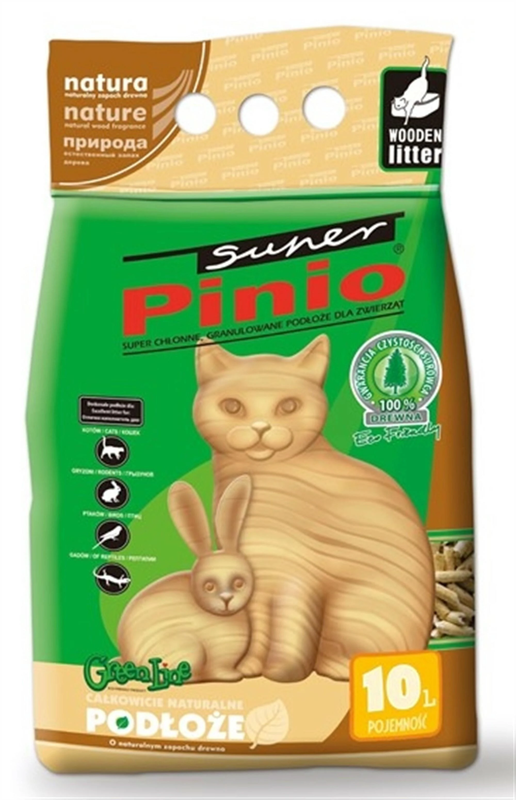 Certech kačių kraikas Super Pinio Natural 10 l - medinis kačių kraikas