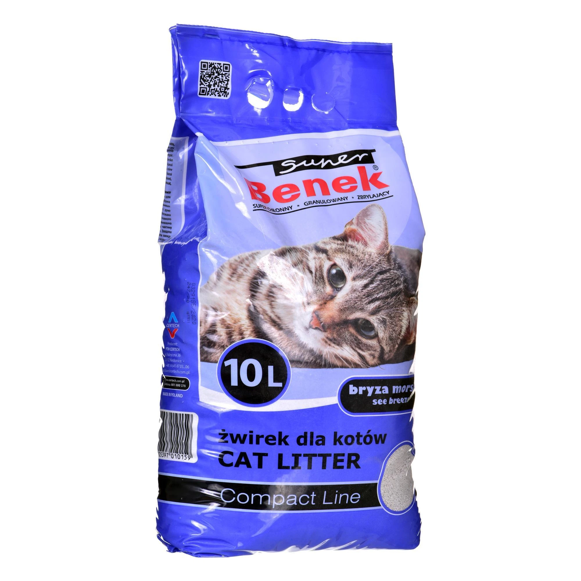 Kačių kraikas Super Benek Compact Morski 10 l