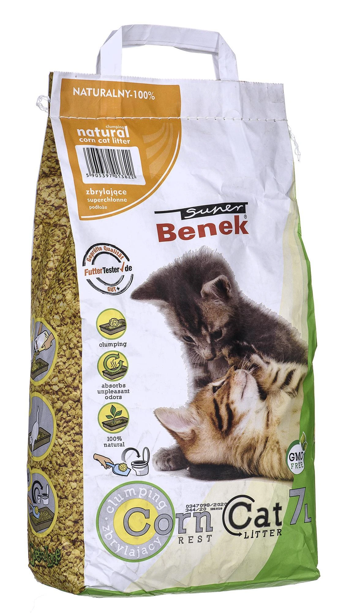 CERTECH Super Benek Corn Cat - kačių kukurūzų kraiko gumulavimas 7l