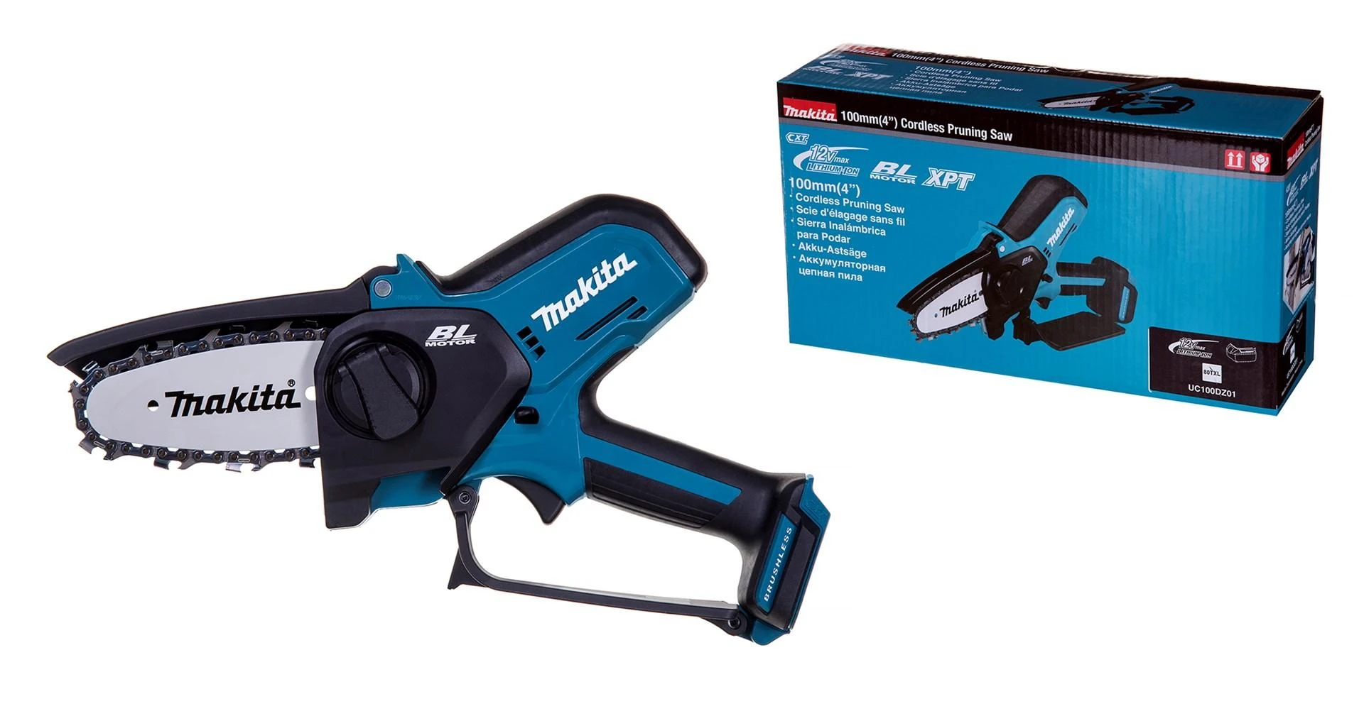 MAKITA grandininis gen4jimo pjūklas 12V UC100DZ01 10cm be akumuliatoriaus ir kroviklio