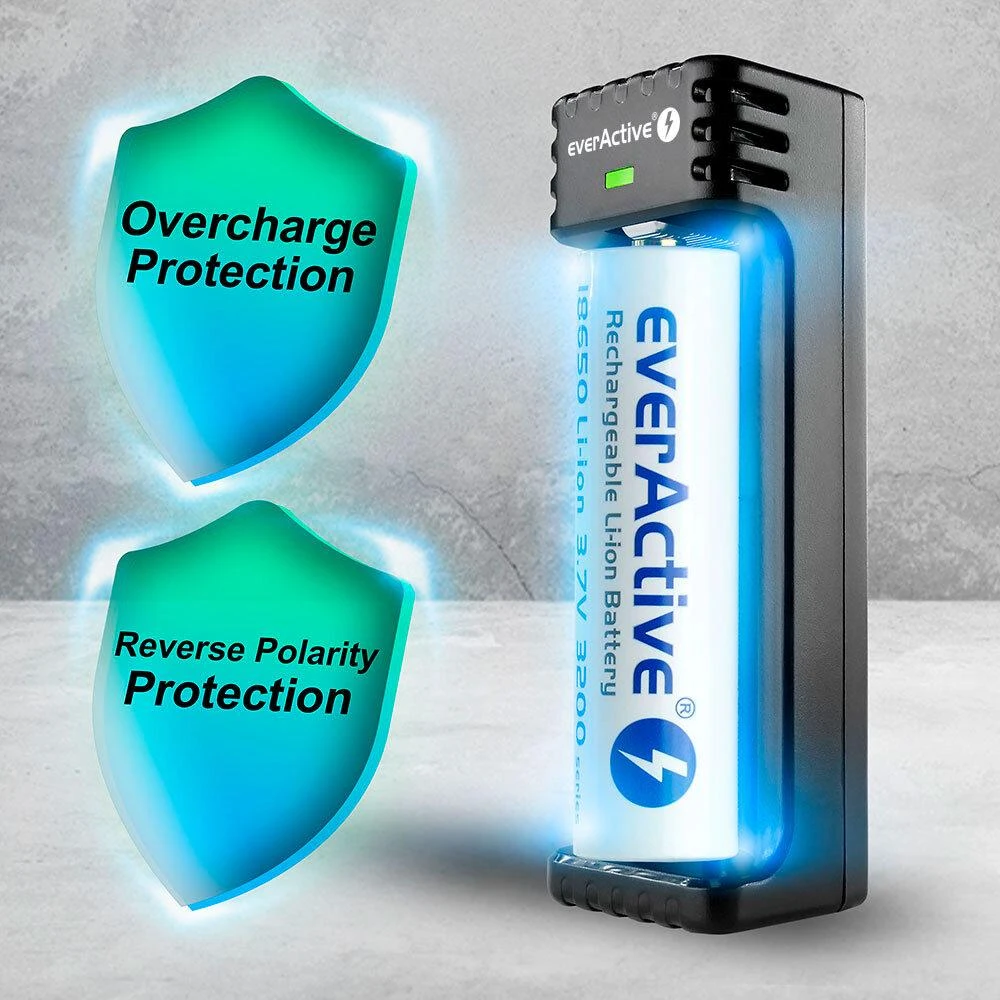 everActive universalus 1 x Li-ion akumuliatorių kroviklis LC100