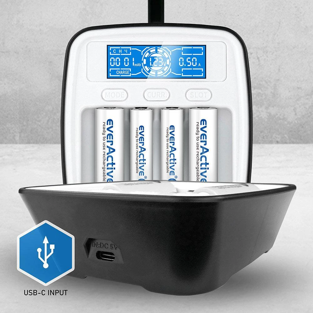 everActive profesionalus AA/AAA elementų įkroviklis NC-1000M