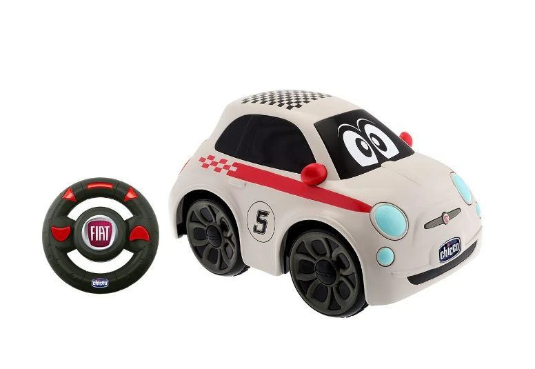 Chicco Žaislinis baltas Fiat 500 su nuotolinio valdymo pultu vairu