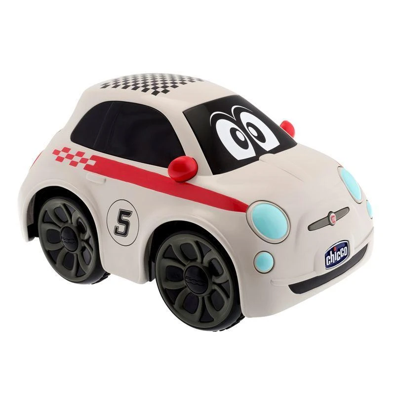 Chicco Žaislinis baltas Fiat 500 su nuotolinio valdymo pultu vairu