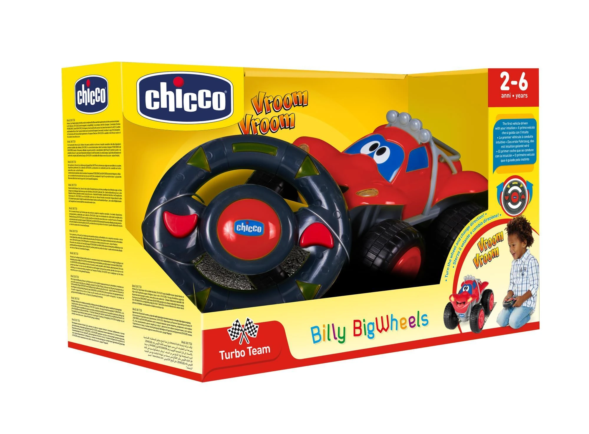 Chicco TURBO TEAM automobilis Billy big wheels, raudonas, 00061759200000
