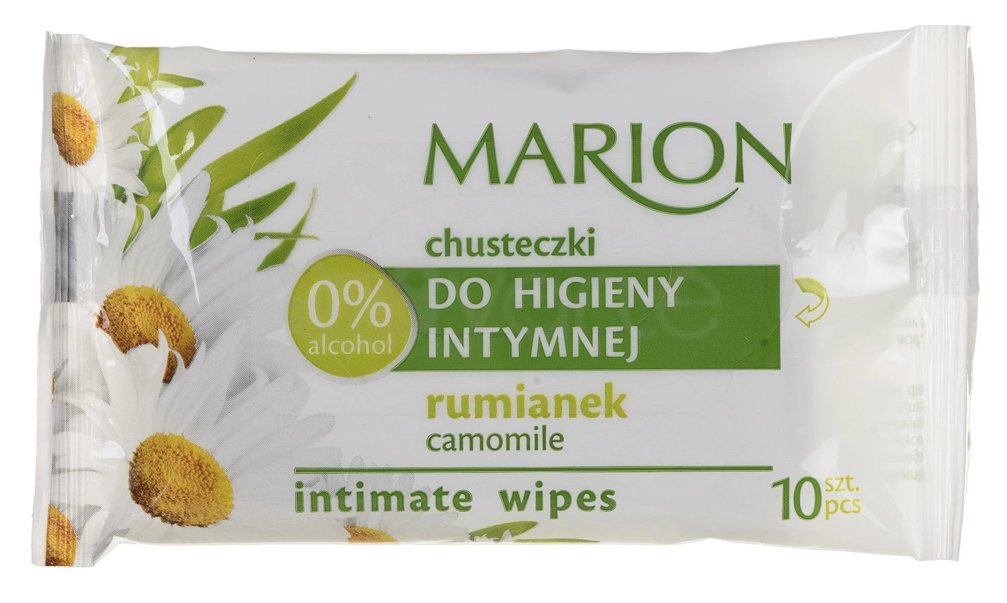 Servetėlės ​​intymiai higienai su ramunėlėmis Marion, 10 vnt.