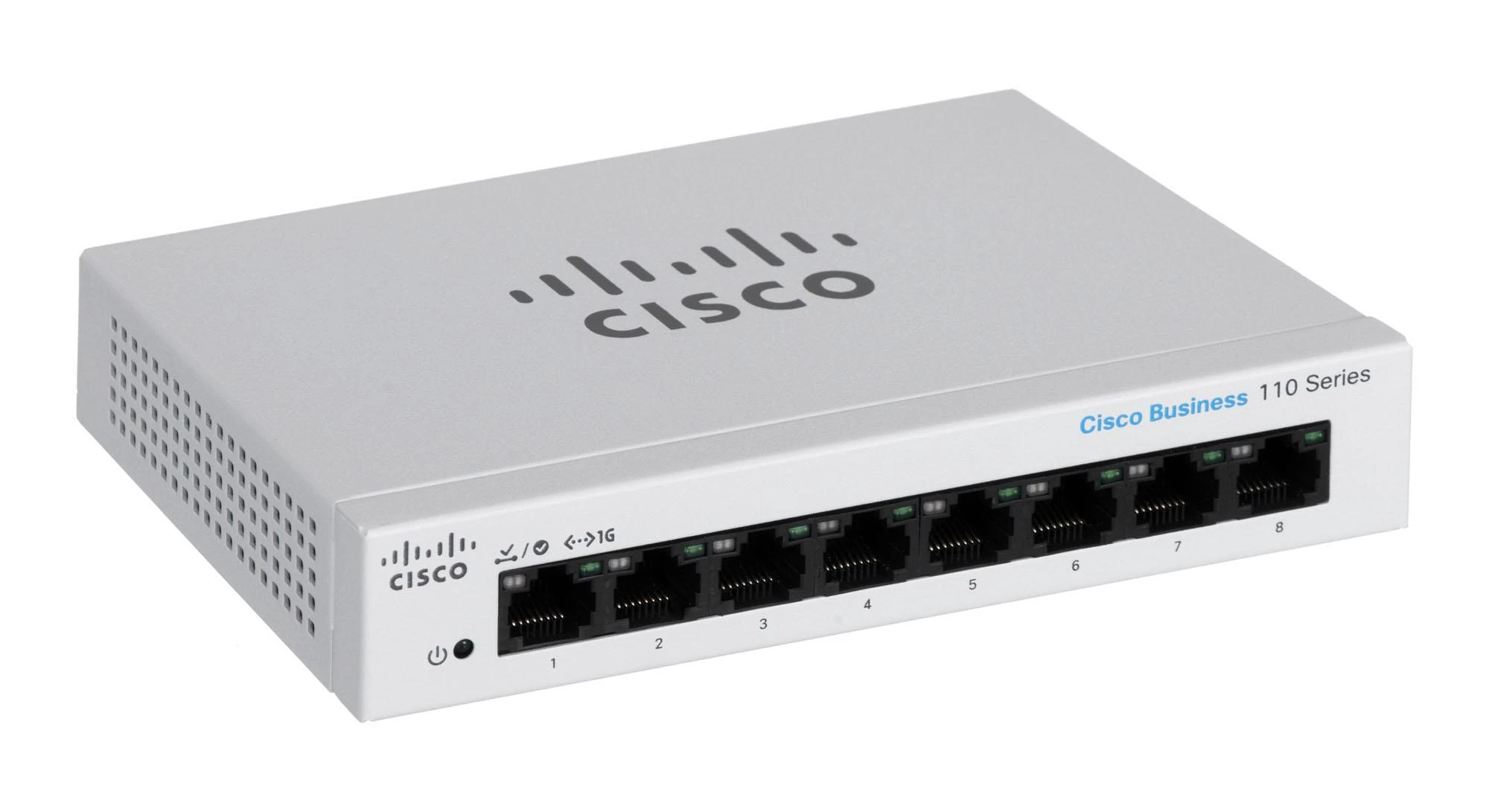 Šakotuvas „Cisco CBS110“ nevaldomas 8 prievadų GE, stalinis kompiuteris, išorinis PS