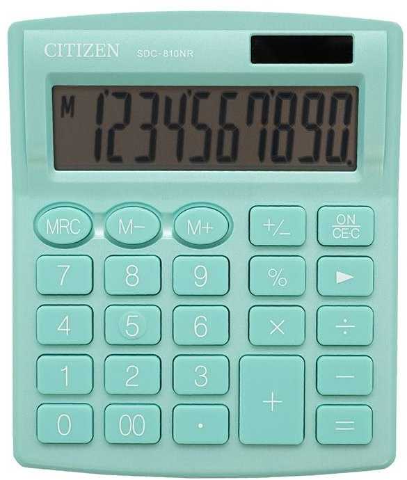 Citizen Sdc-810nr žalias skaičiuoklis