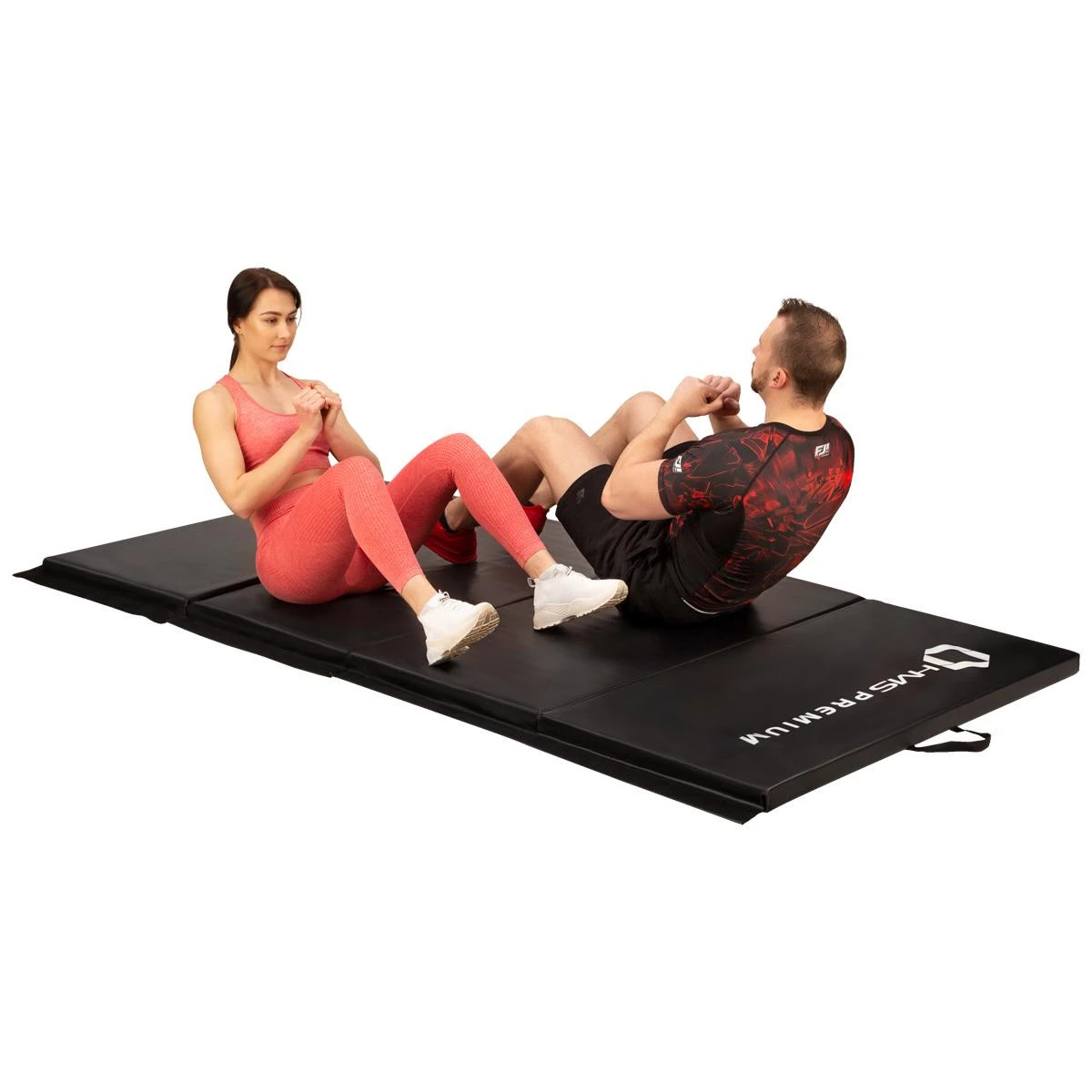 Sulankstomas gimnastikos kilimėlis HMS Premium MGS01 2400x1200mm, juodas
