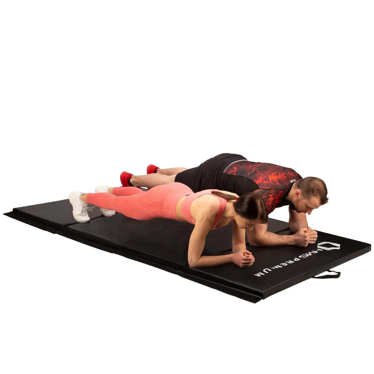 Sulankstomas gimnastikos kilimėlis HMS Premium MGS01 2400x1200mm, juodas