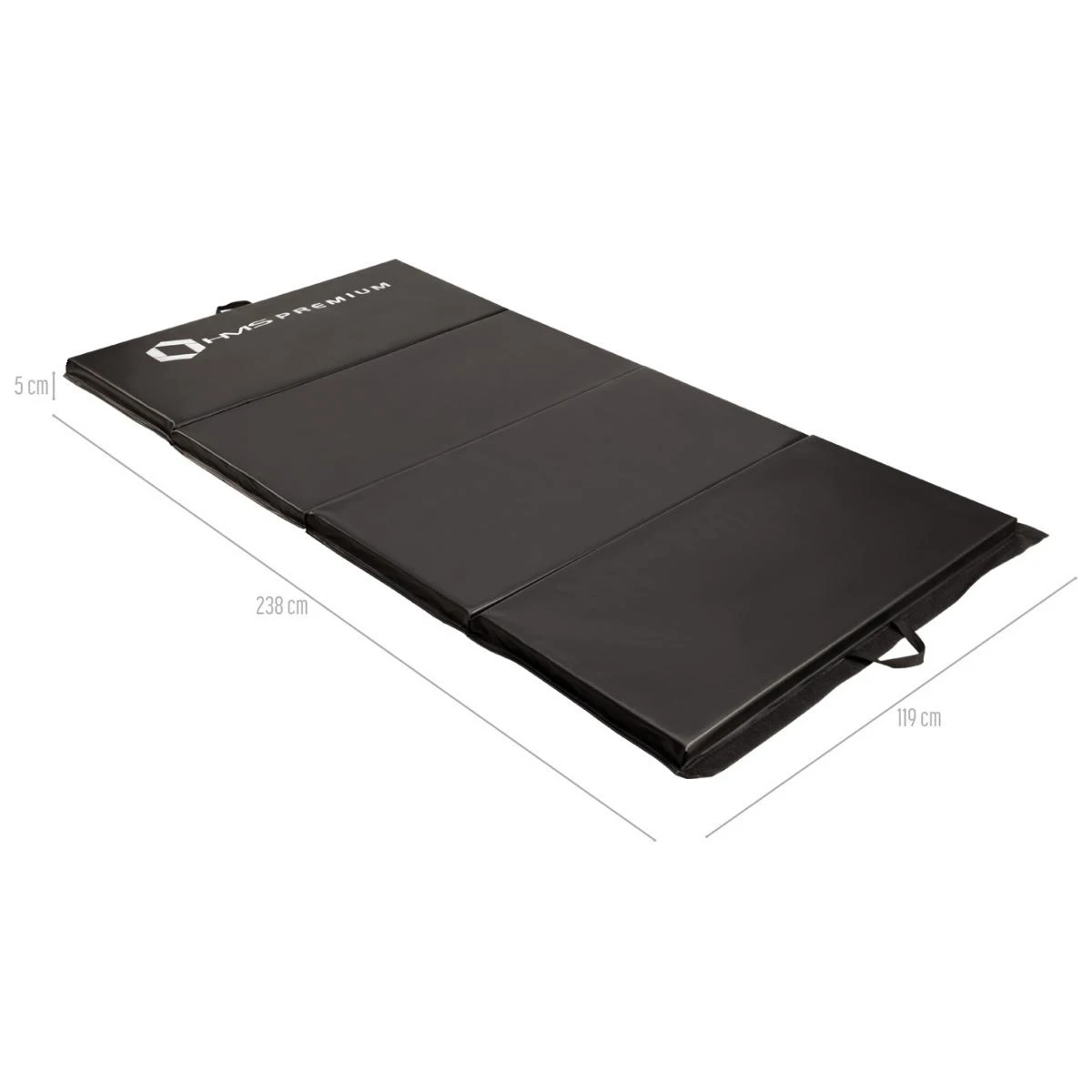 Sulankstomas gimnastikos kilimėlis HMS Premium MGS01 2400x1200mm, juodas