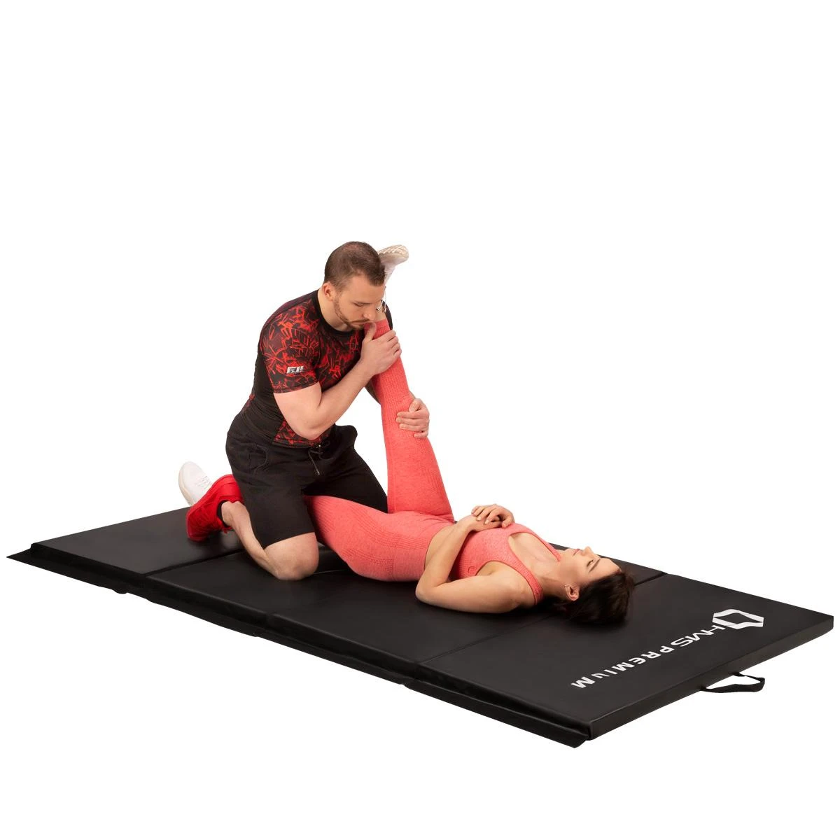Sulankstomas gimnastikos kilimėlis HMS Premium MGS01 2400x1200mm, juodas