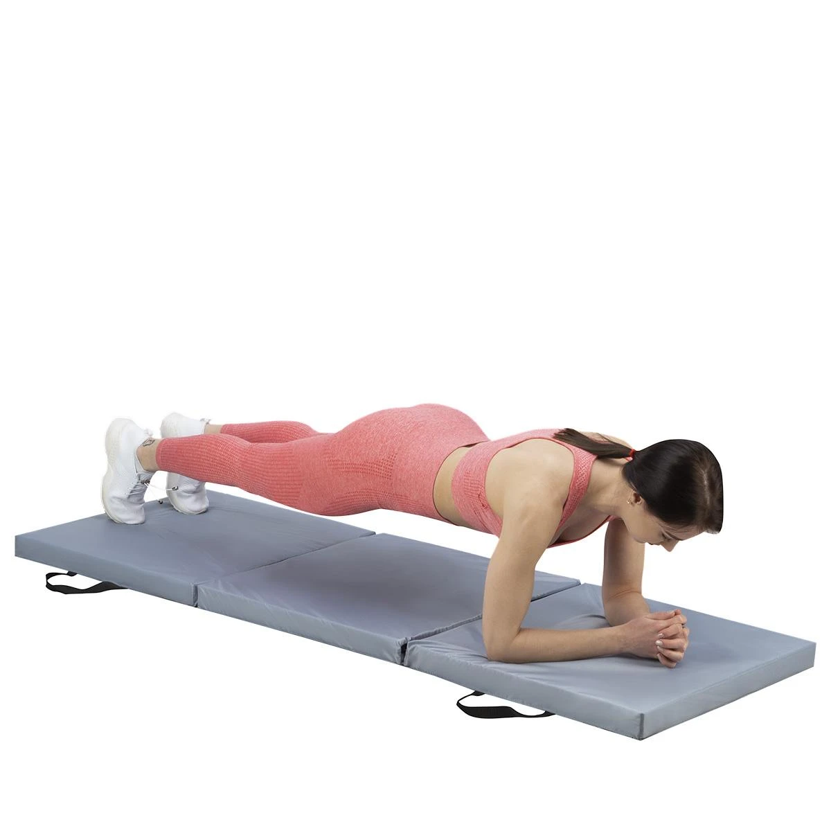 Sulankstomas gimnastikos kilimėlis HMS Premium MGS02 1800x600mm, pilkas