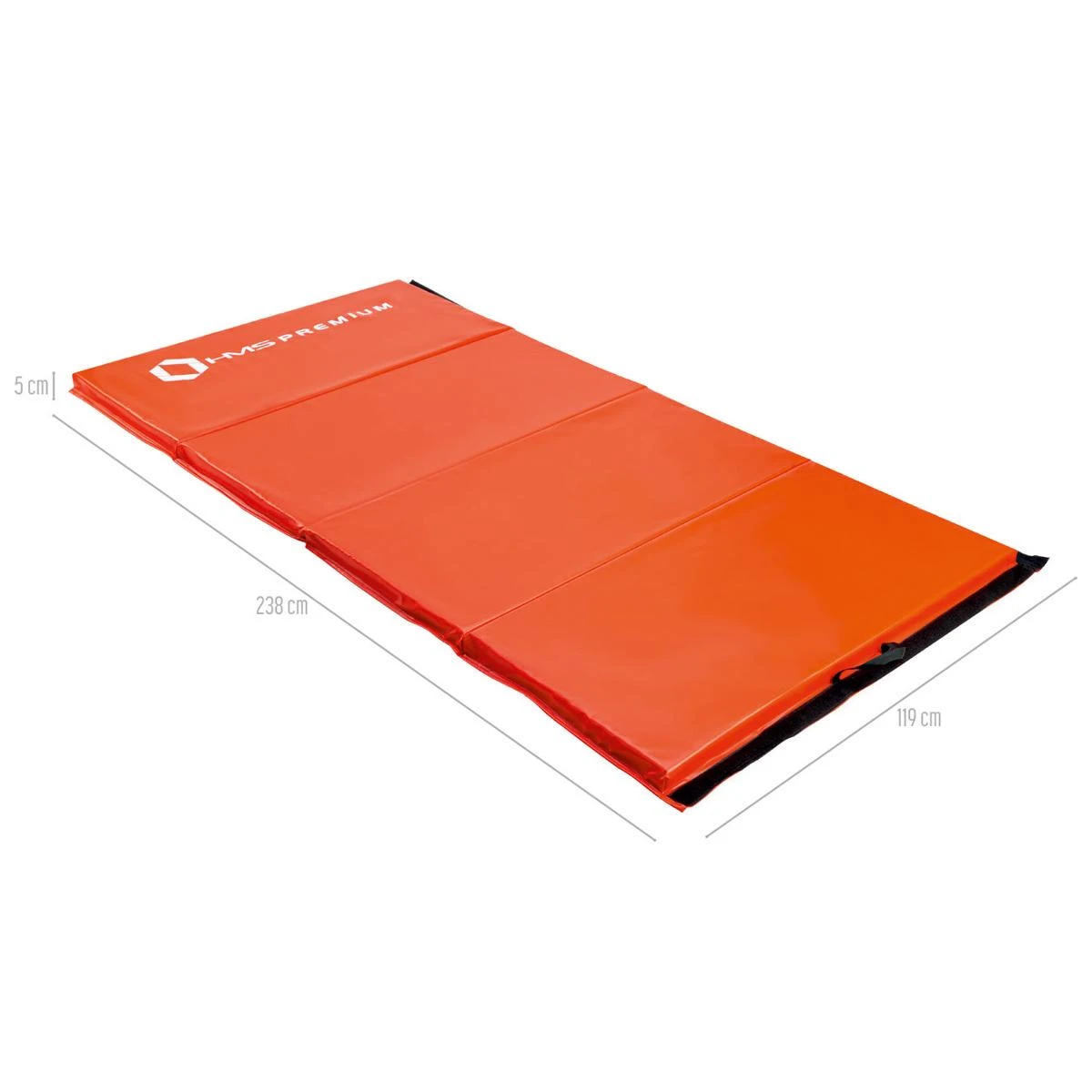 Sulankstomas gimnastikos kilimėlis HMS Premium MGS01 2400x1200mm, raudonas