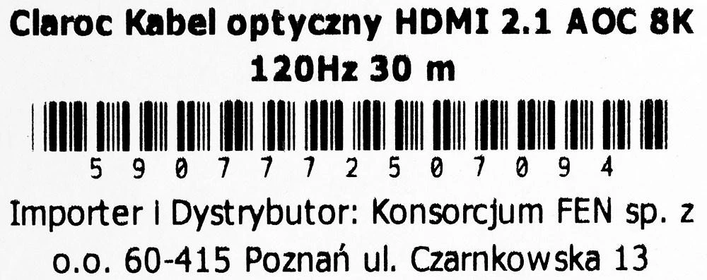 Claroc HDMI 2.1 AOC 8K 120Hz 30 m
