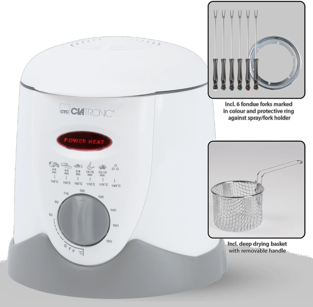 Clatronic Fondue gruzdintuvė FFR 2916 balta/pilka