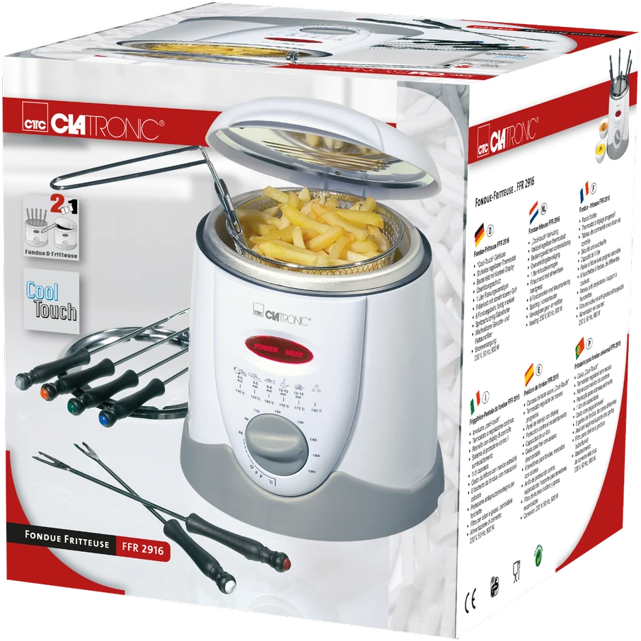 Clatronic Fondue gruzdintuvė FFR 2916 balta/pilka